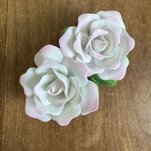 Andrea Dusty Rose 2000 Delicate Pink Roses Figurine Cottagecore Romantic Decor‎